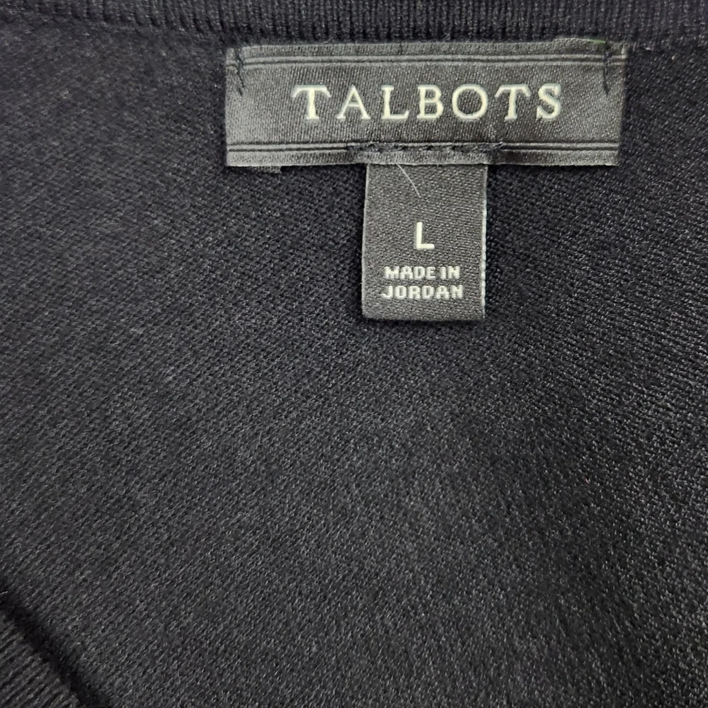 Talbots Shirt Womens Large Black Lace Trim - Picture 8 of 12